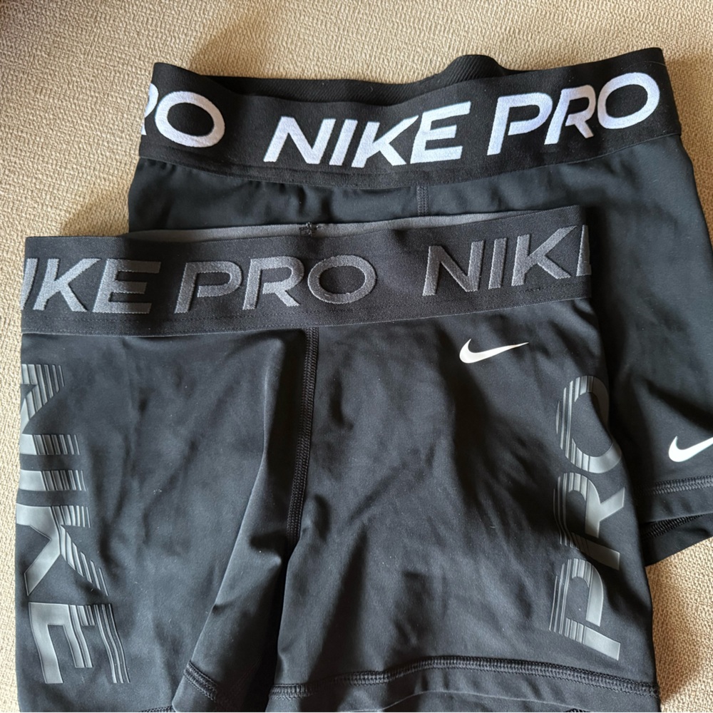 Nike Pro Black and White Athletic Shorts